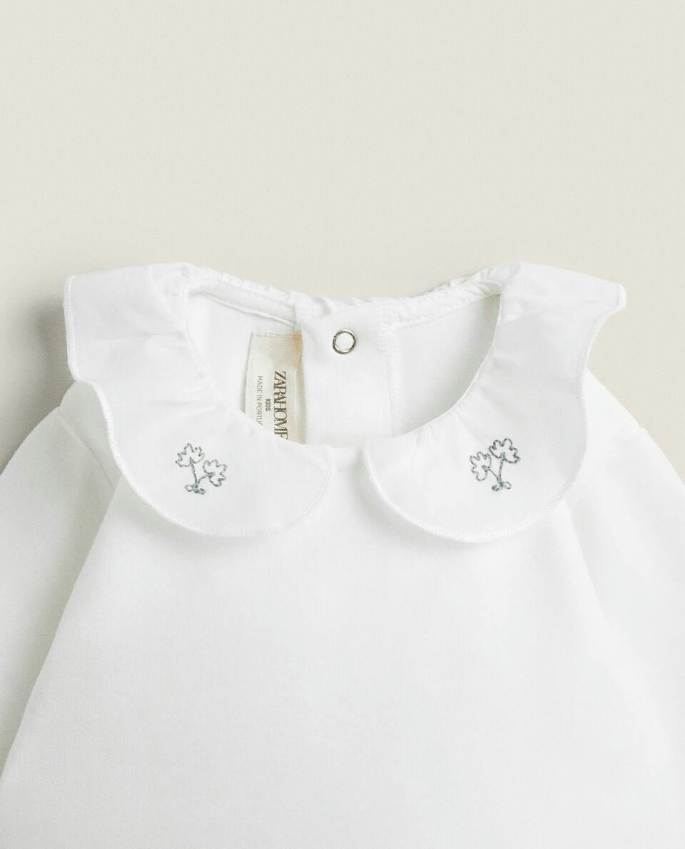 BODYSUIT WITH EMBROIDERED COLLAR