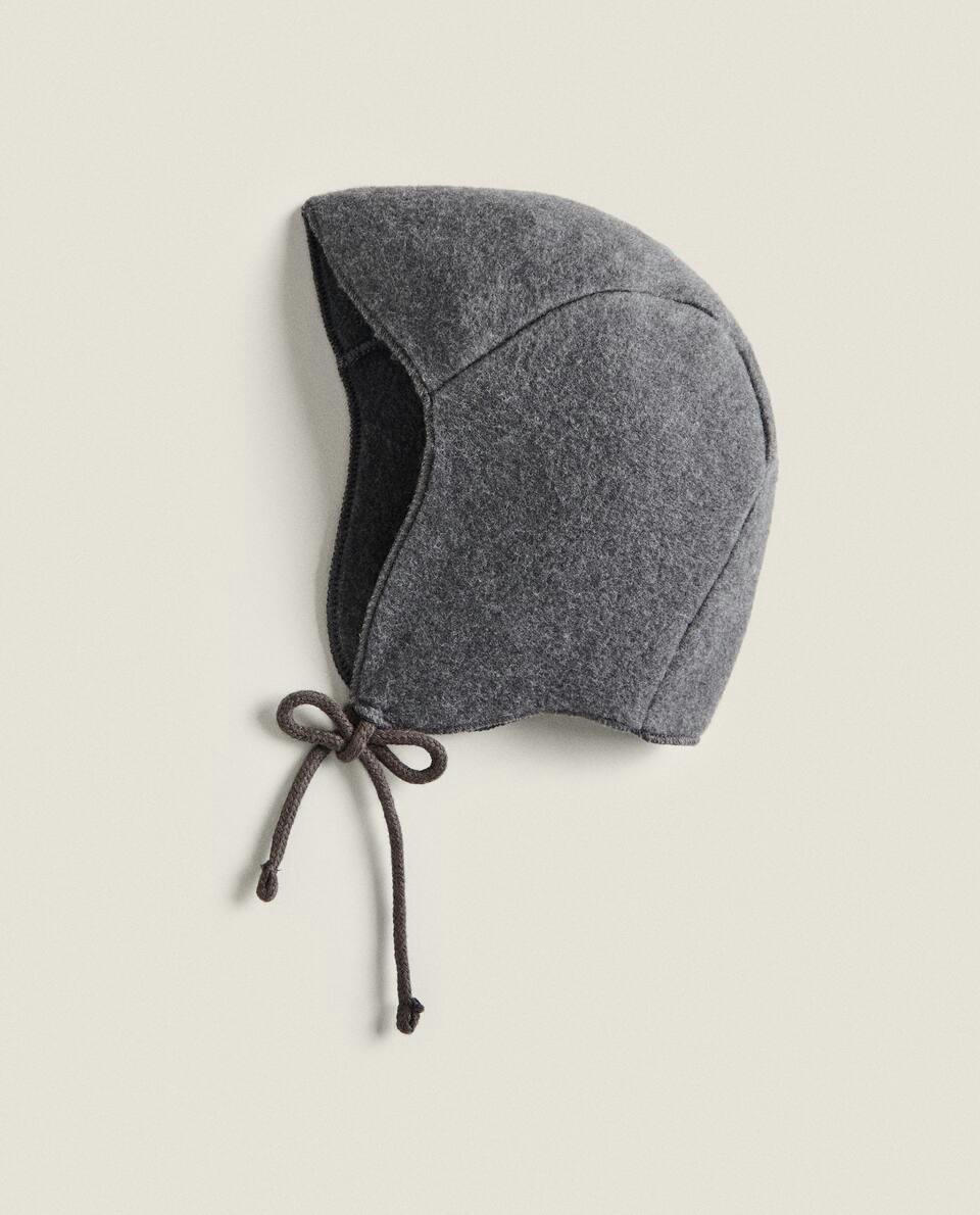 GREY FLEECE BONNET