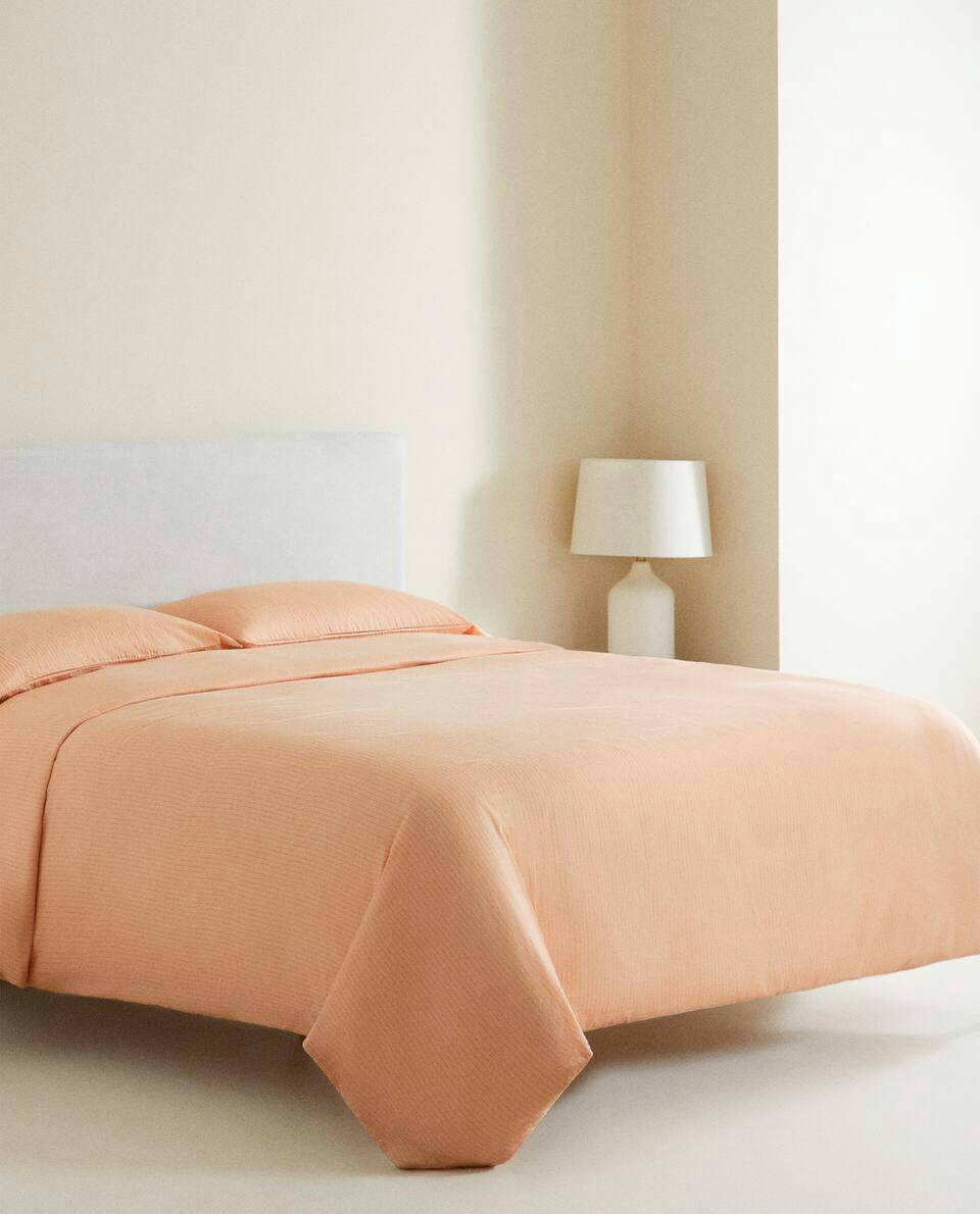 (300 THREAD COUNT) STRIPED WASHED SATEEN DUVET COVER