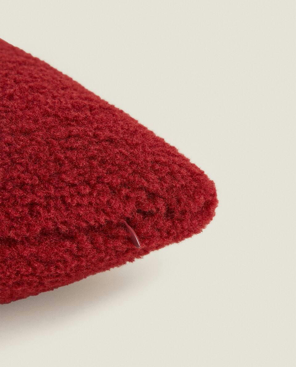 REVERSIBLE FAUX SHEARLING CHRISTMAS CUSHION COVER