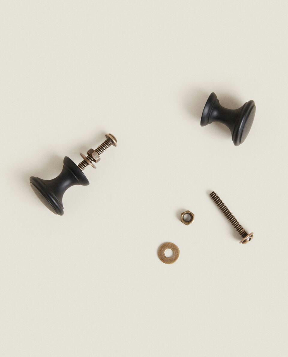 BLACK METAL DOOR KNOB (PACK OF 2)