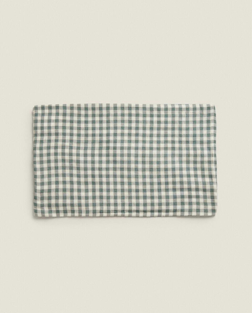 CHILDREN’S GINGHAM FLAT SHEET AND PILLOWCASE WITH SET