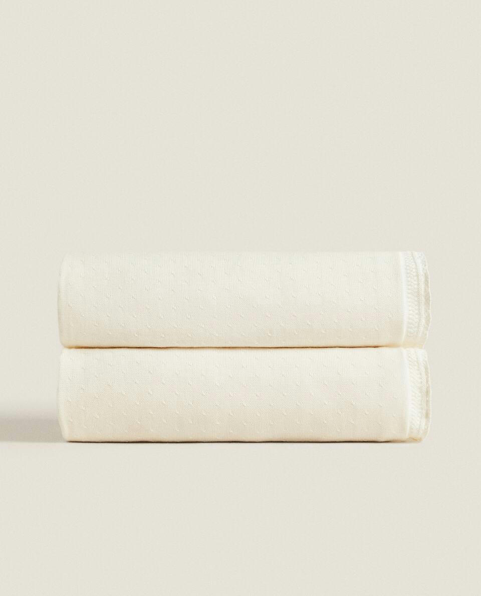 COTTON KNIT BLANKET