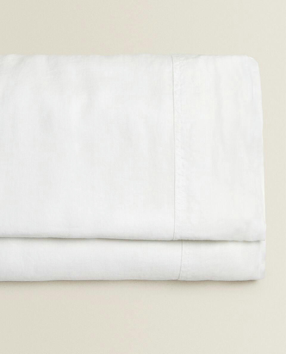 (140 GxM2) WASHED LINEN FLAT SHEET