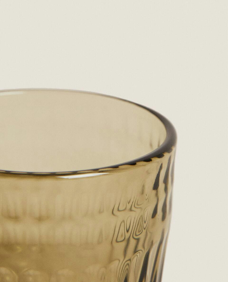 RAISED DESIGN GLASS TUMBLER