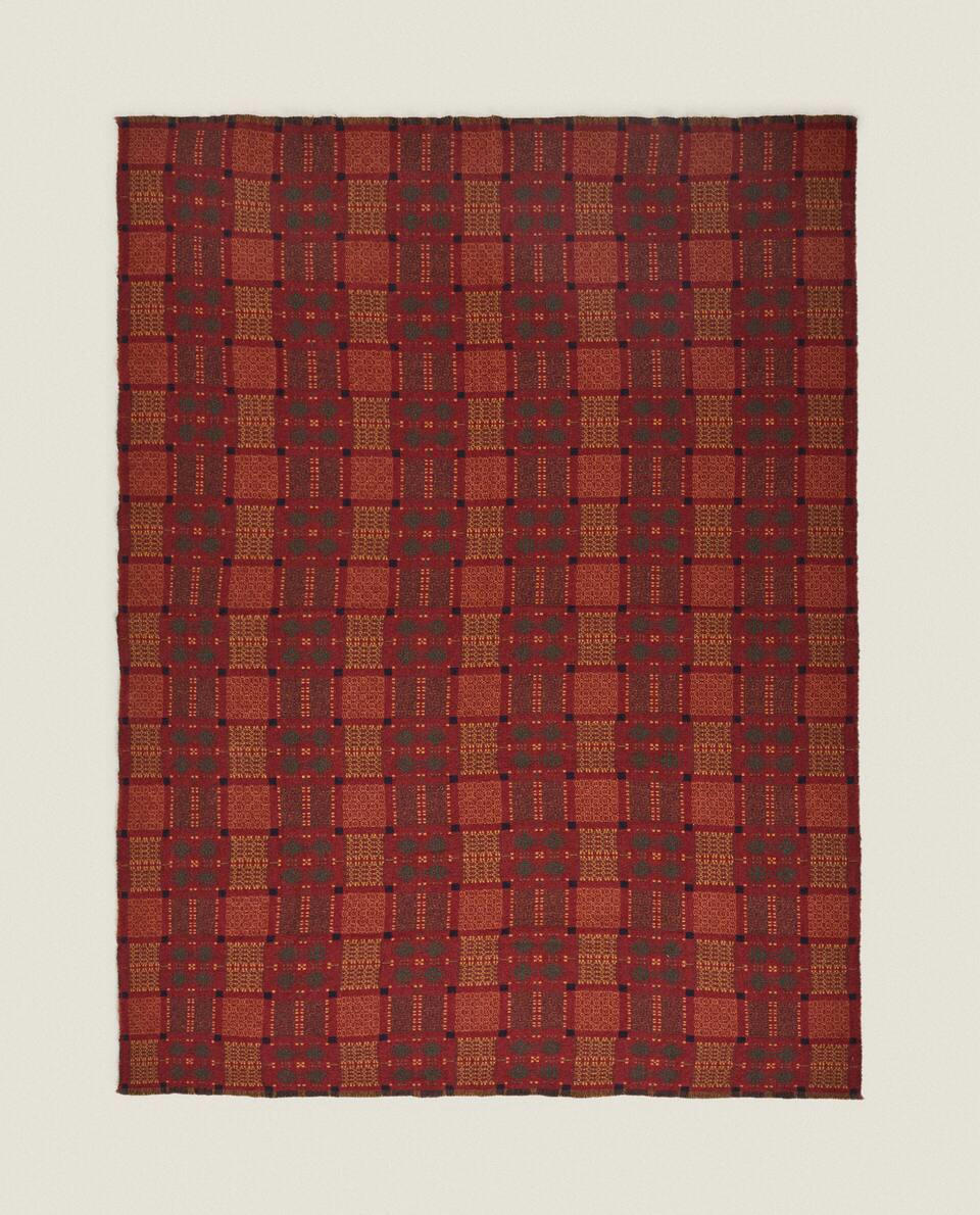 MULTICOLOURED CHRISTMAS JACQUARD WOOL BLANKET