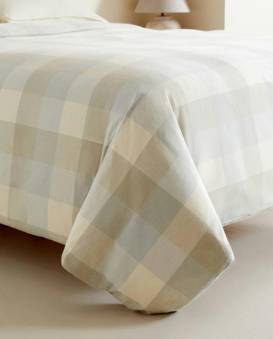 CHECK FLANNEL DUVET COVER