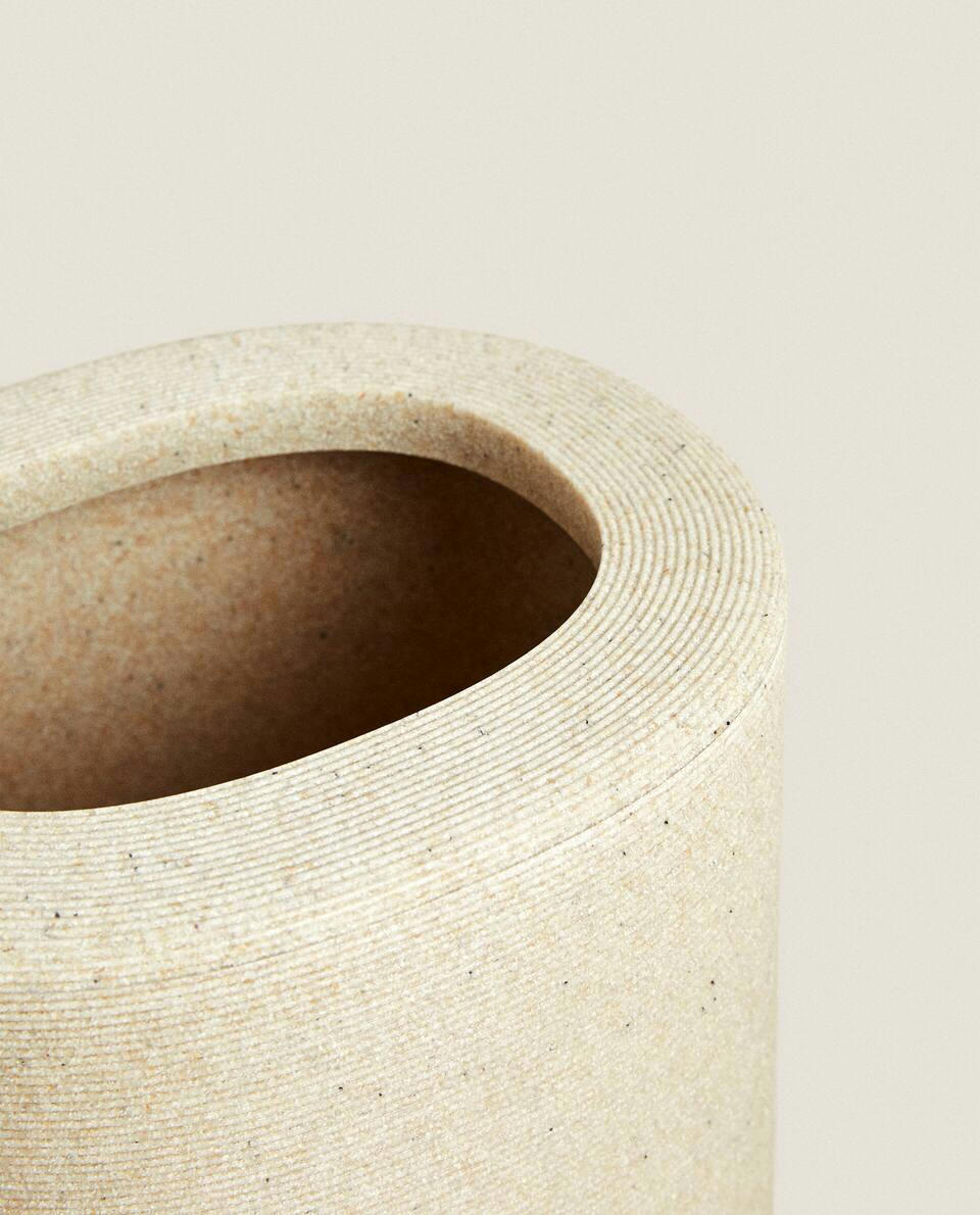 STRIPED RESIN WASTEPAPER BASKET