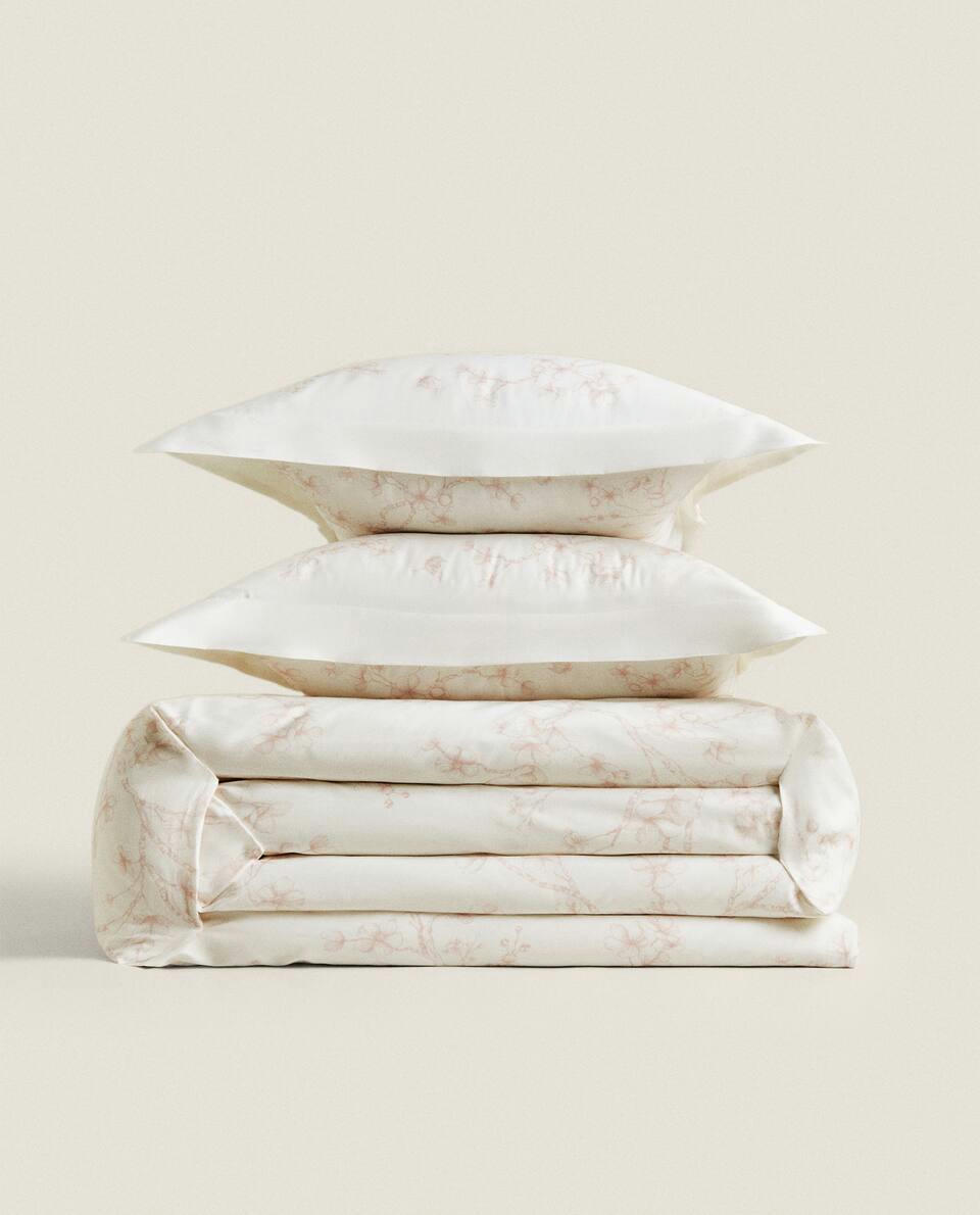 SATEEN FLORAL DUVET COVER