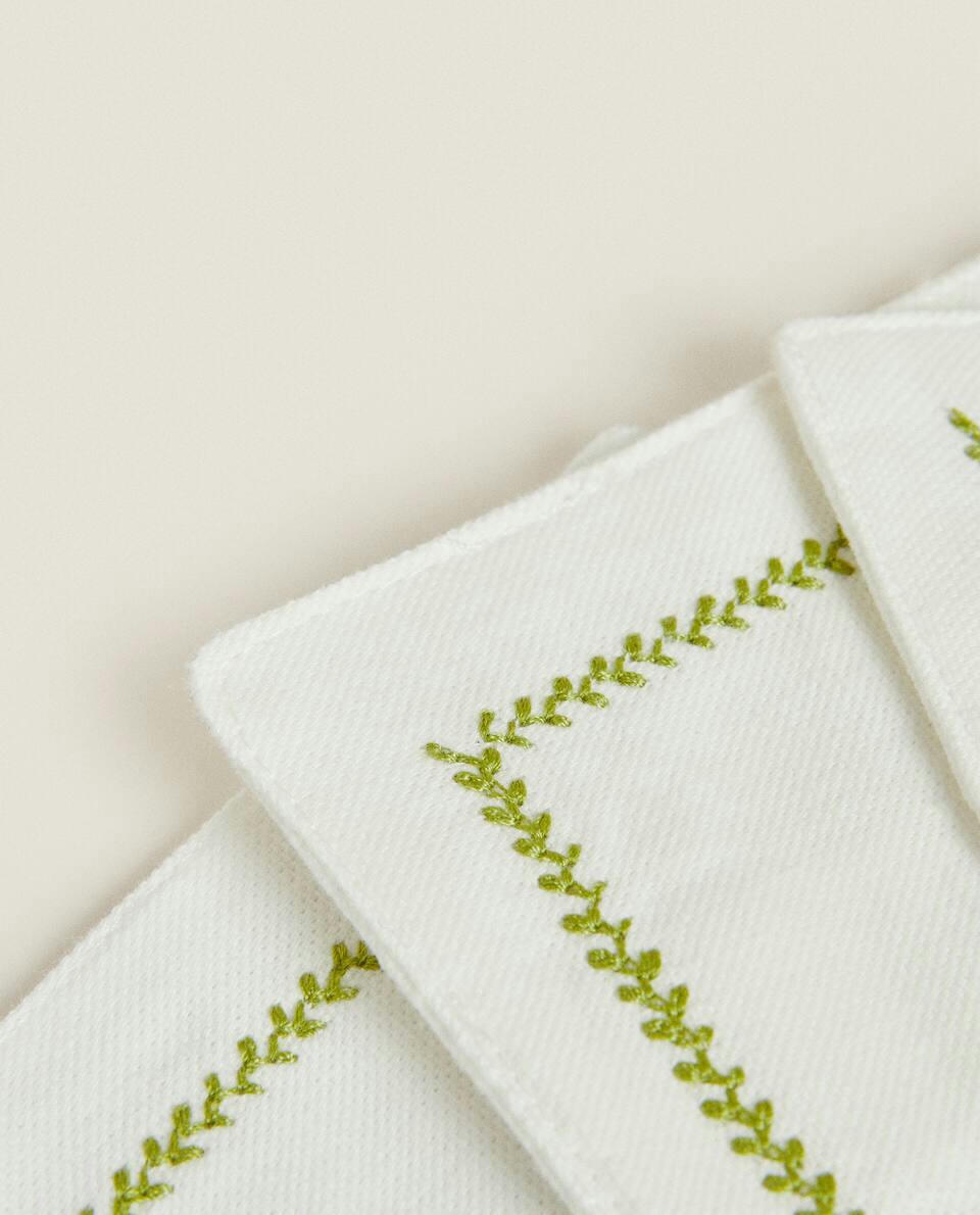 EMBROIDERED COTTON COASTERS