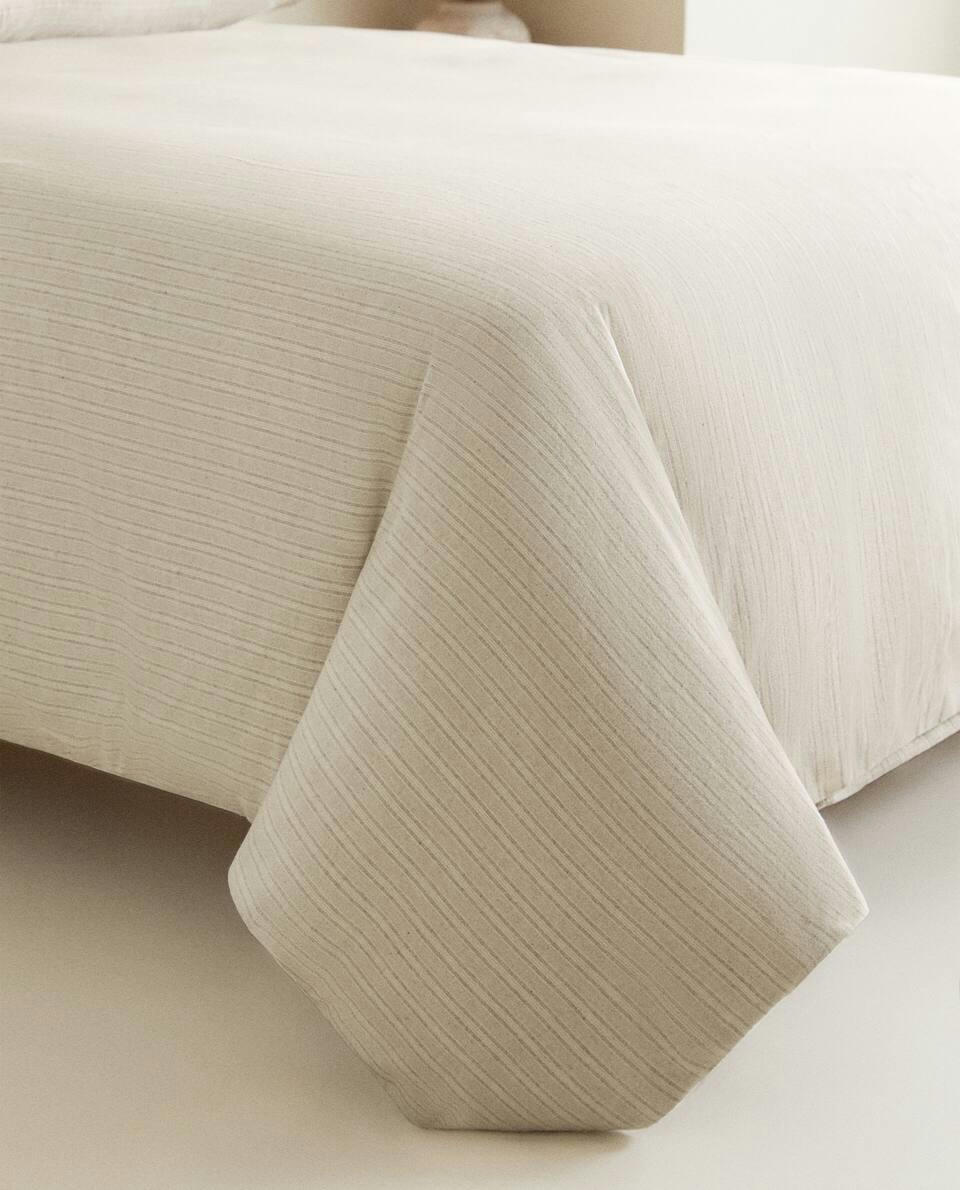 STRIPED FLANNEL DUVET COVER