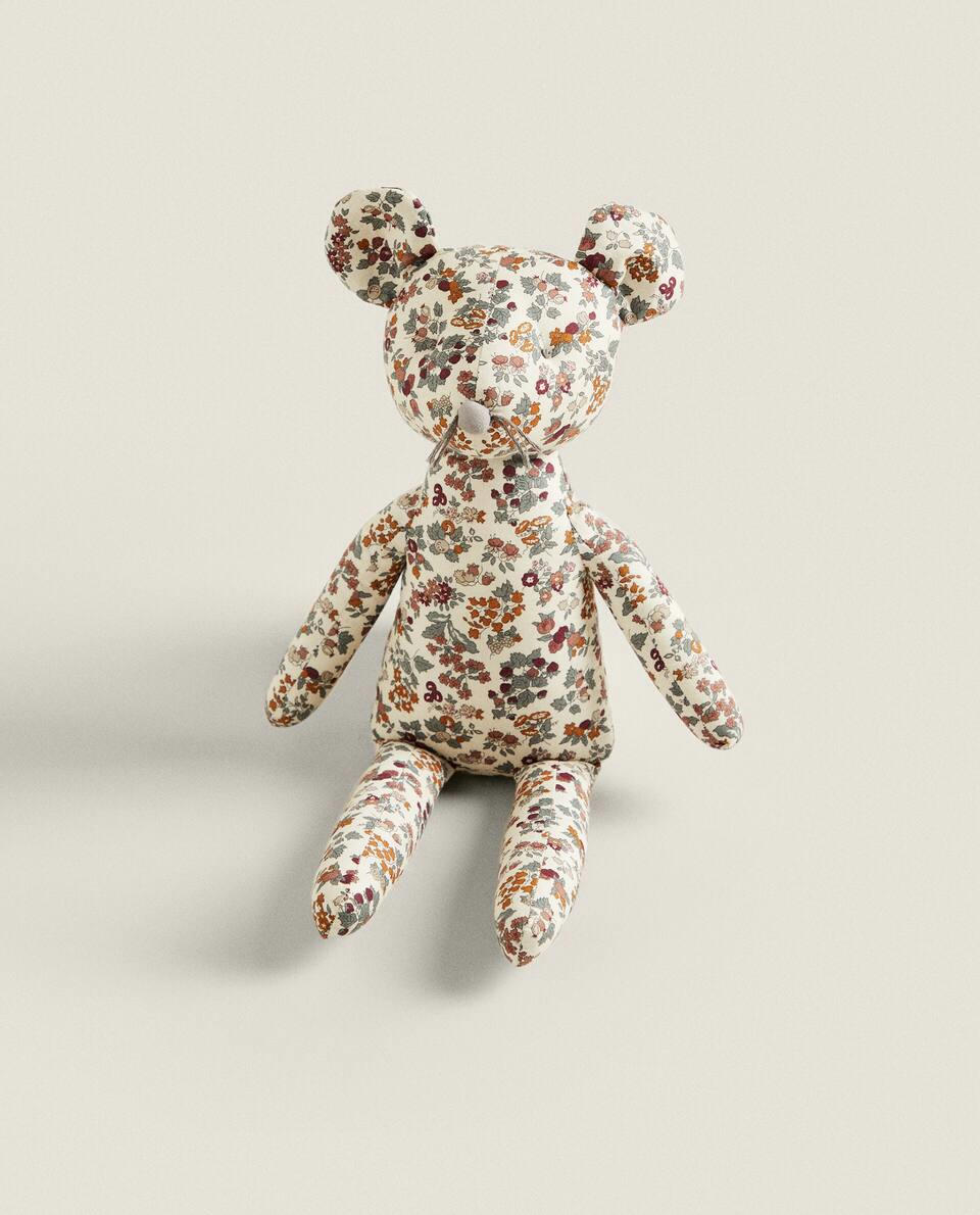FLORAL PRINT FABRIC CHILDREN’S MOUSE SOFT TOY
