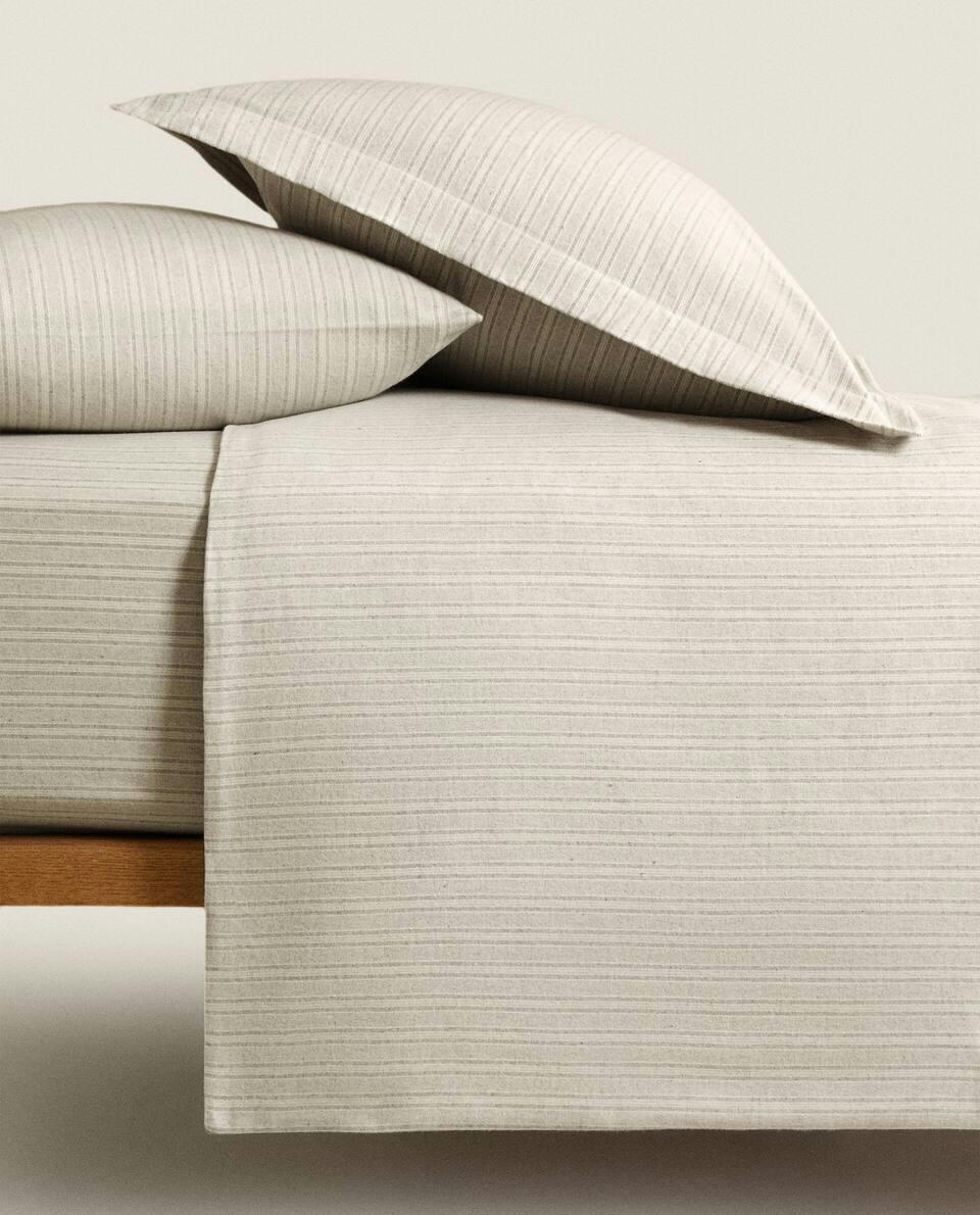 STRIPED FLANNEL DUVET COVER