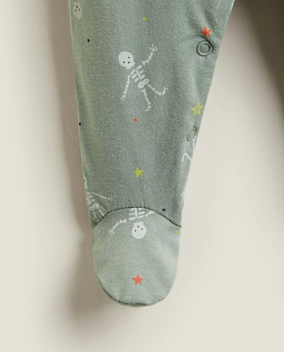 HALLOWEEN BABY ROMPER WITH SKELETONS