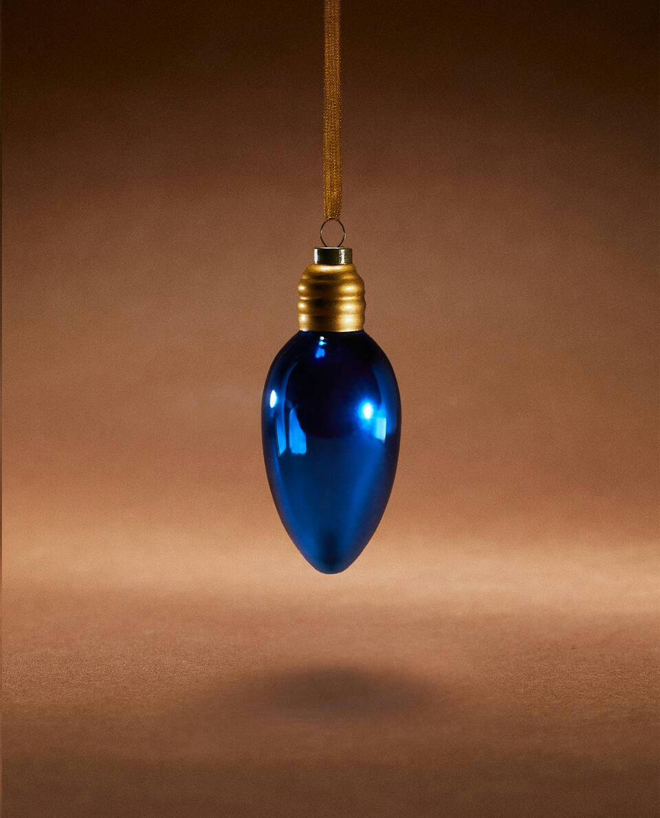 GLASS LIGHT BULB CHRISTMAS DECORATION