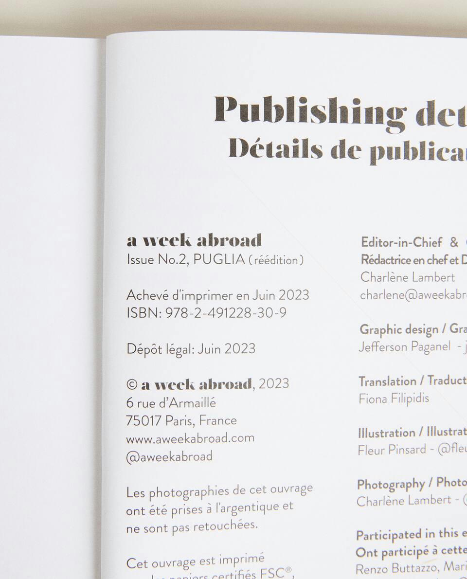 A WEEK ABROAD PUGLIA BOOK