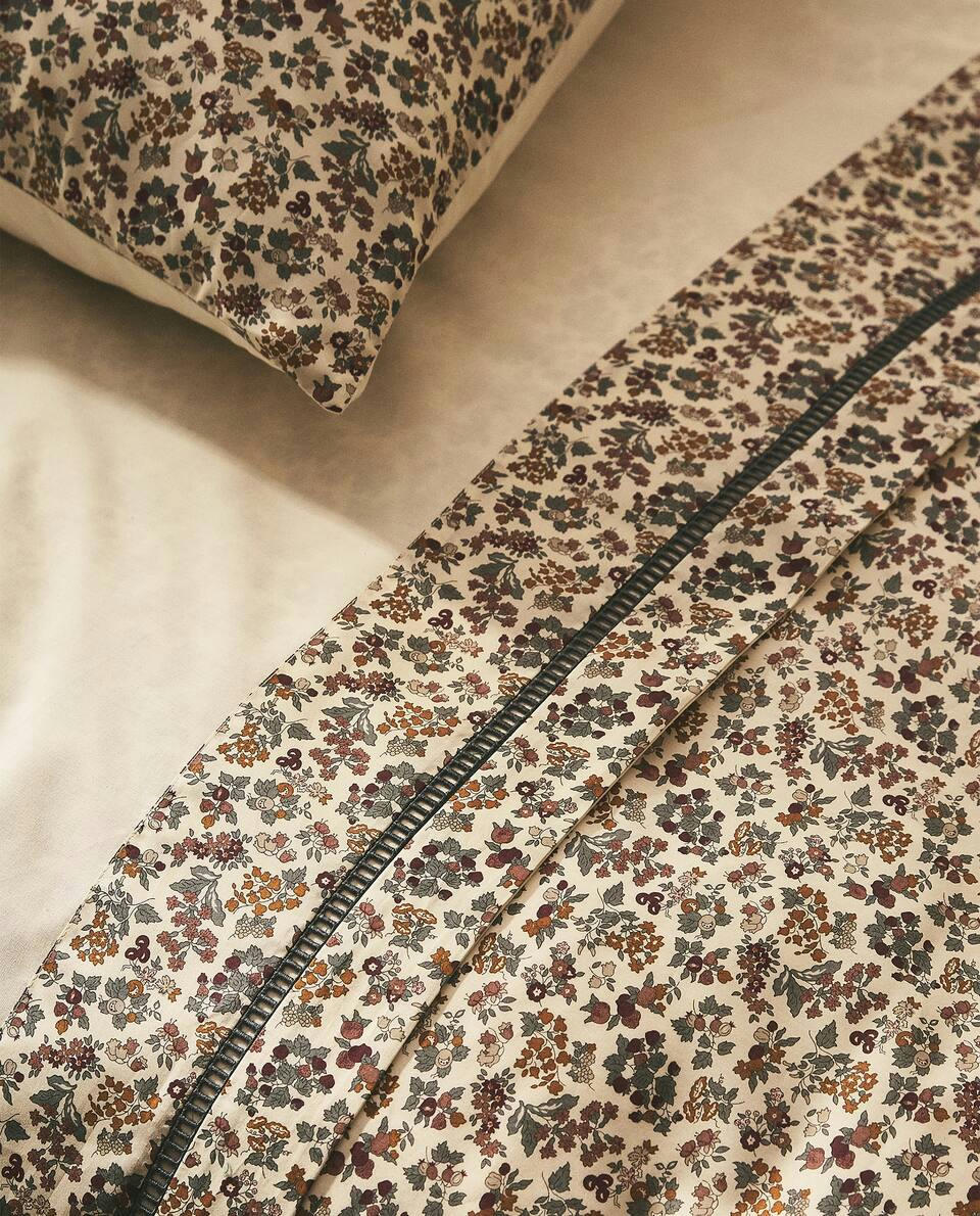 FLORAL PRINT FABRIC CHILDREN’S FLAT SHEET