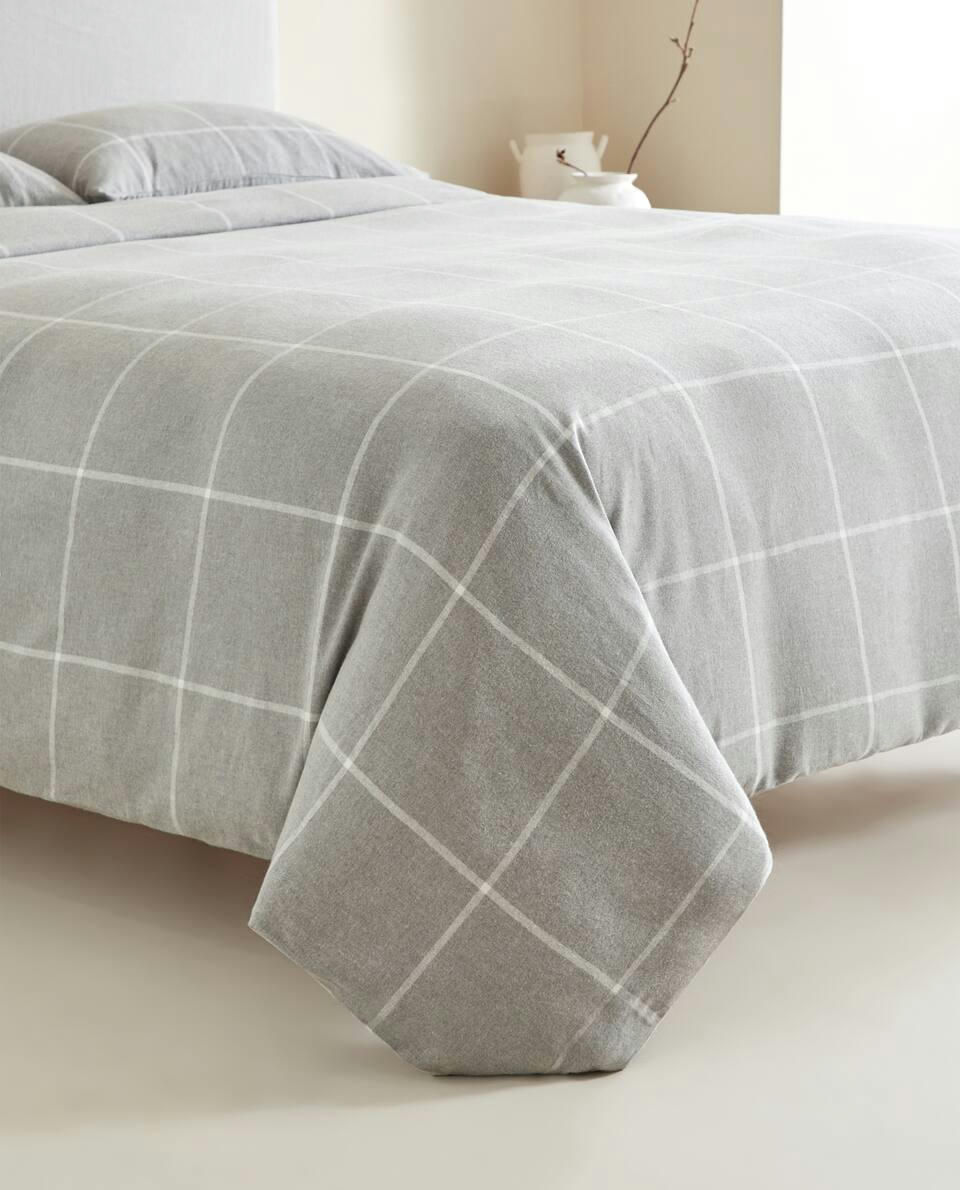 CHECK FLANNEL DUVET COVER