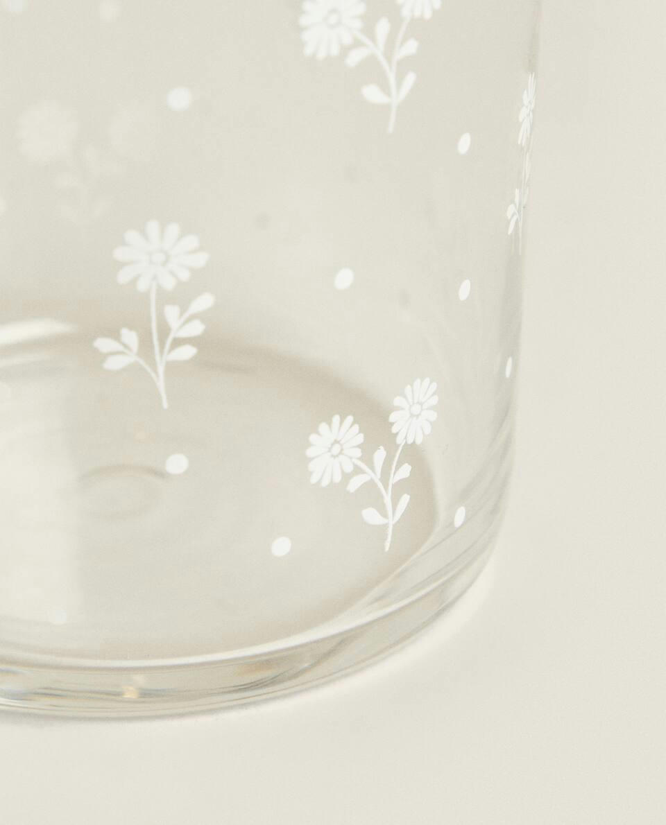FLORAL GLASS TUMBLER