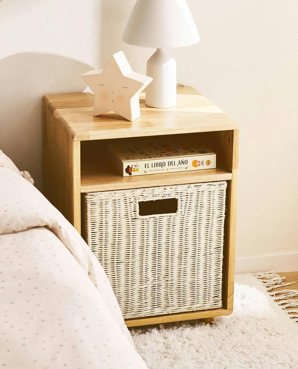 WOODEN BEDSIDE TABLE