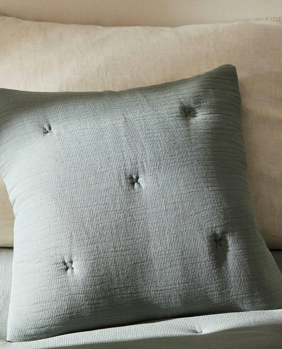 WAFFLE-KNIT CUSHION COVER