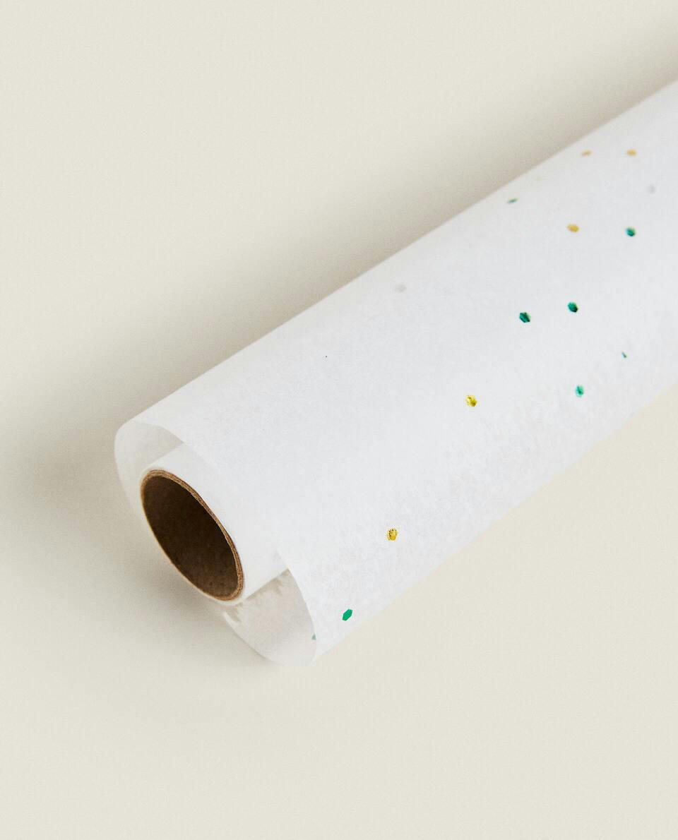 MULTICOLOURED GLITTER CHRISTMAS WRAPPING PAPER