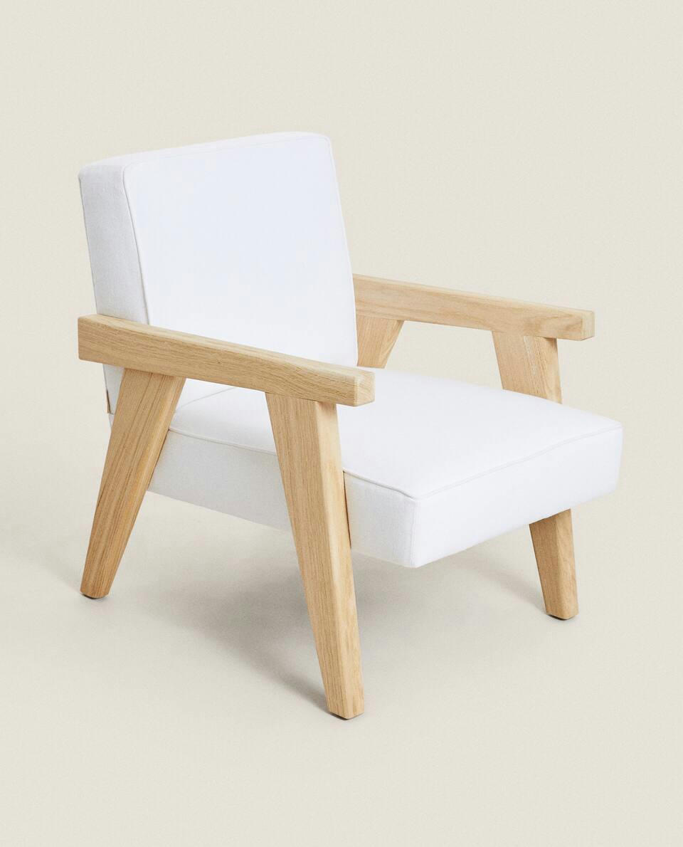 ZARA HOME BY BLASCO UPHOLSTERED OAK ARMCHAIR