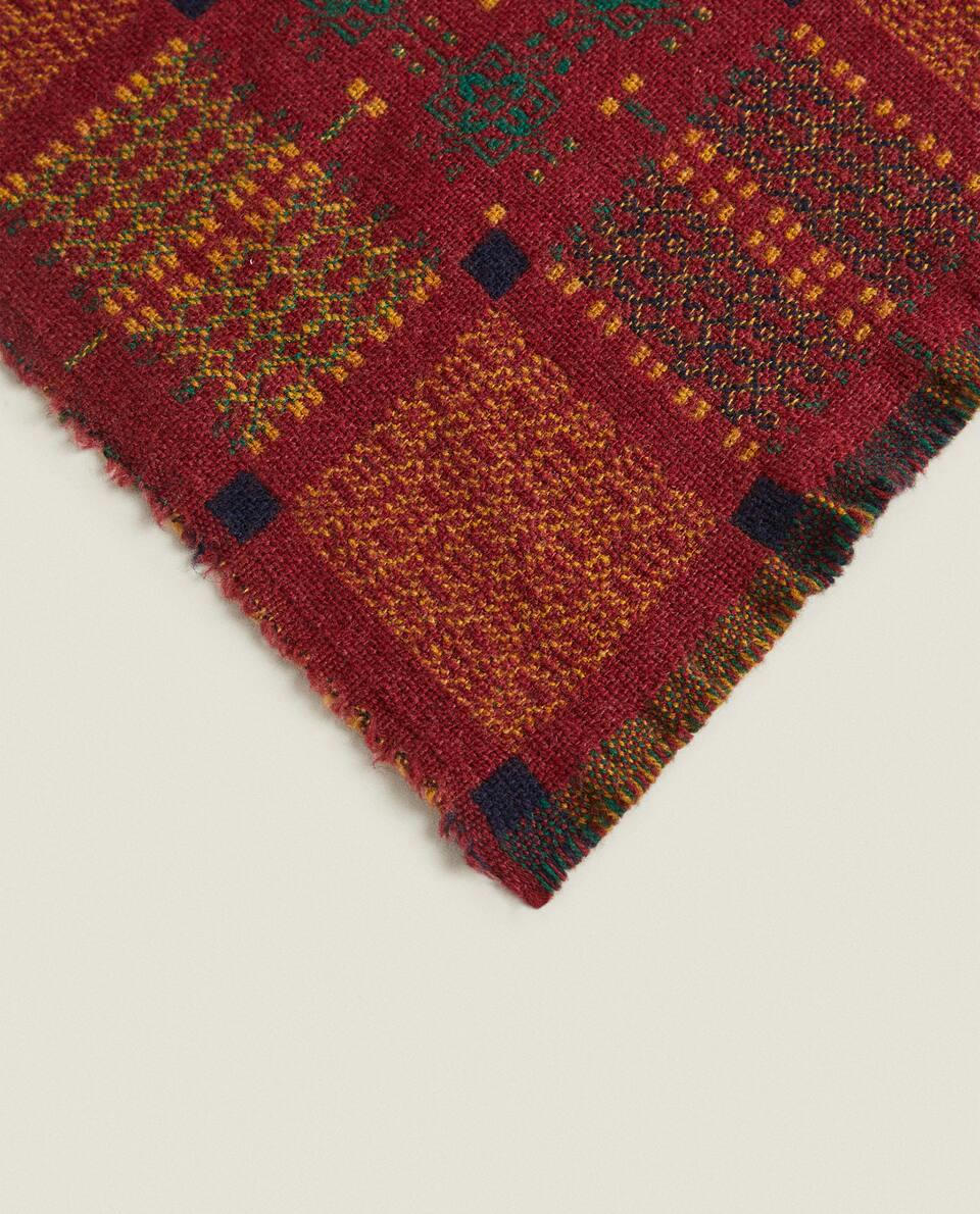 MULTICOLOURED CHRISTMAS JACQUARD WOOL BLANKET