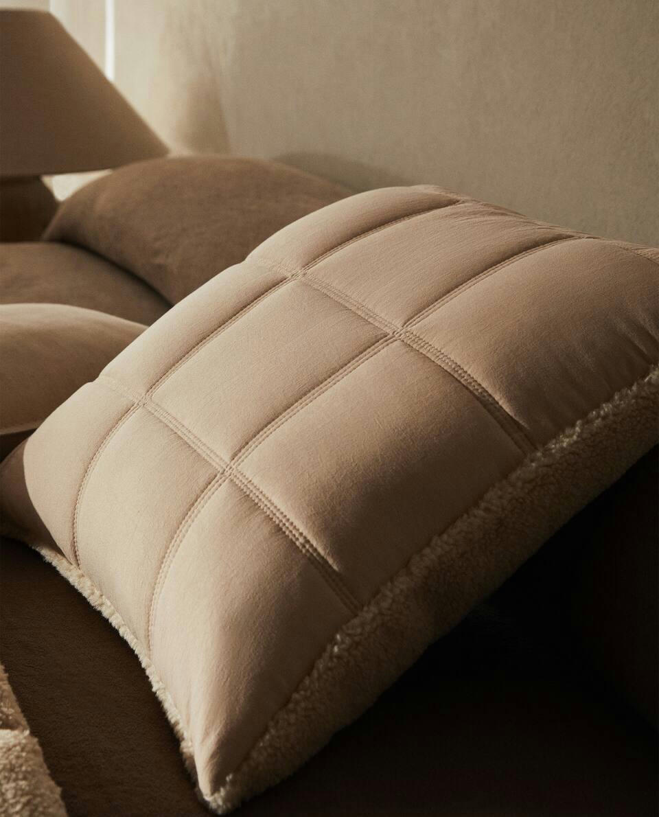 REVERSIBLE CHECK CUSHION COVER