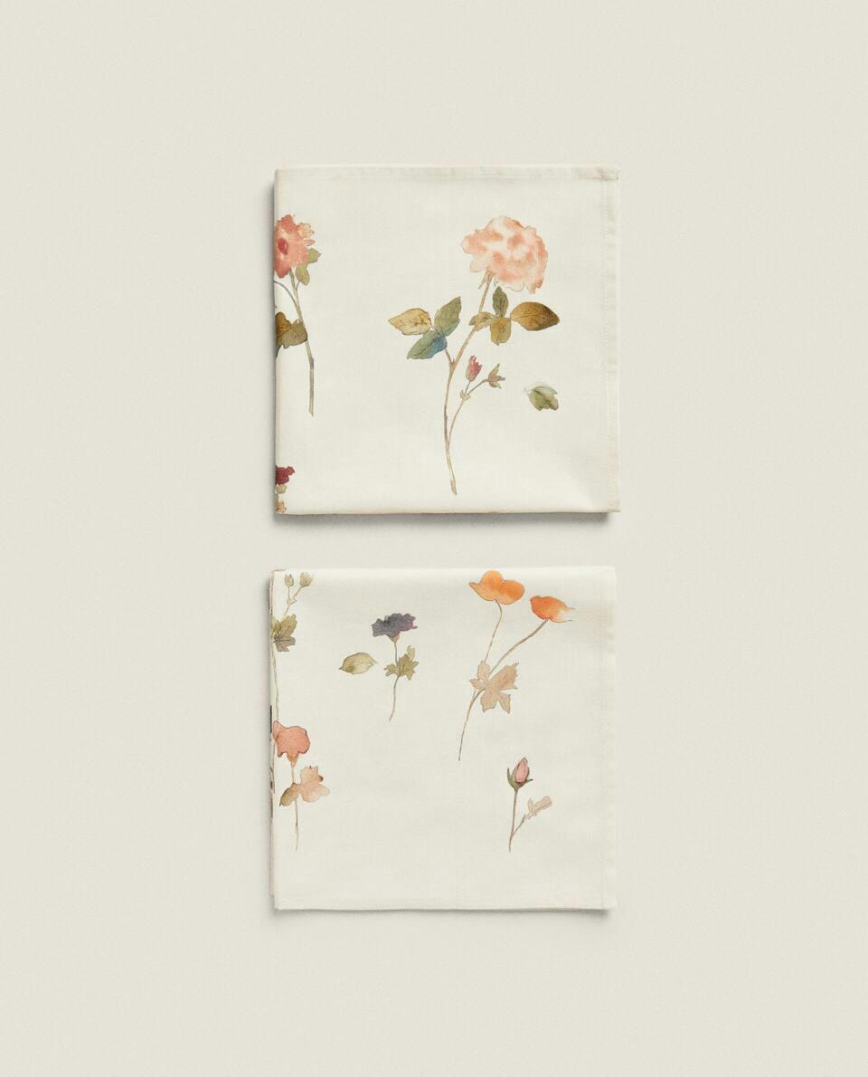 FLORAL COTTON NAPKINS (PACK OF 2)