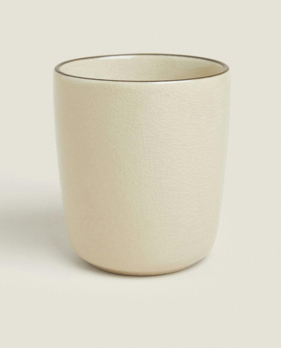 STONEWARE MUG WITH RIM