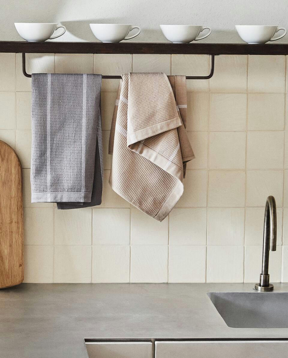 WAFFLE KNIT TEA TOWEL (PACK OF 2)