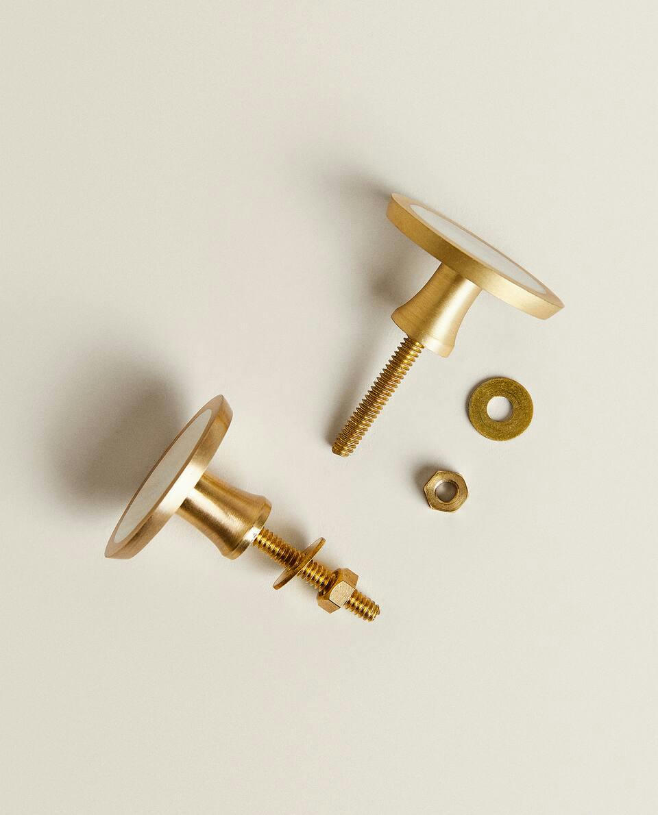 OVAL MOTHER-OF-PEARL DOOR KNOB (PACK OF 2)