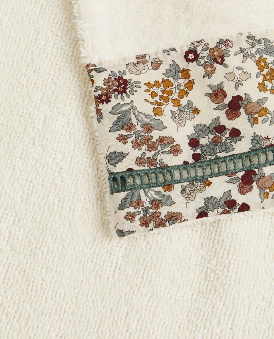 FLORAL PRINT FABRIC CHILDREN’S COTTON TOWEL WITH BORDER