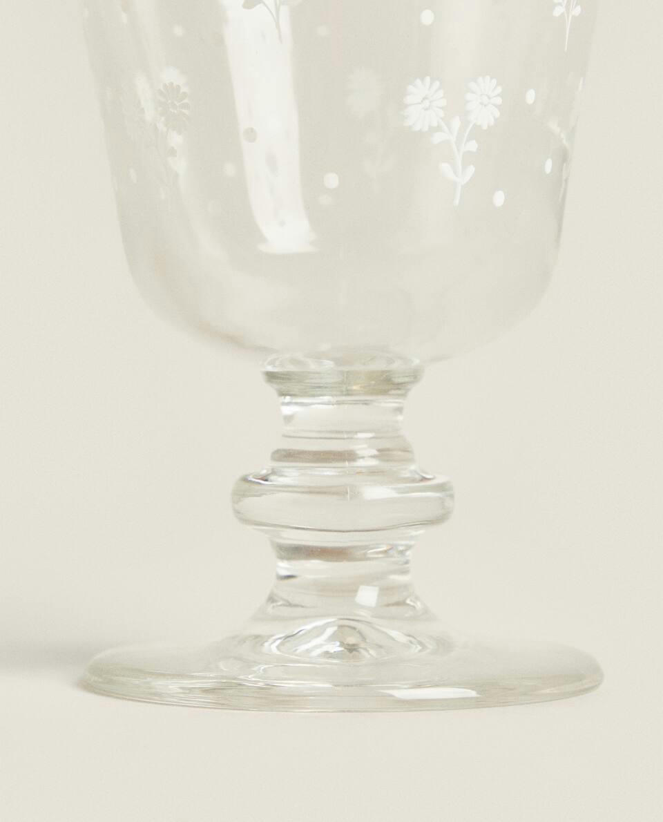 FLORAL WINE GLASS
