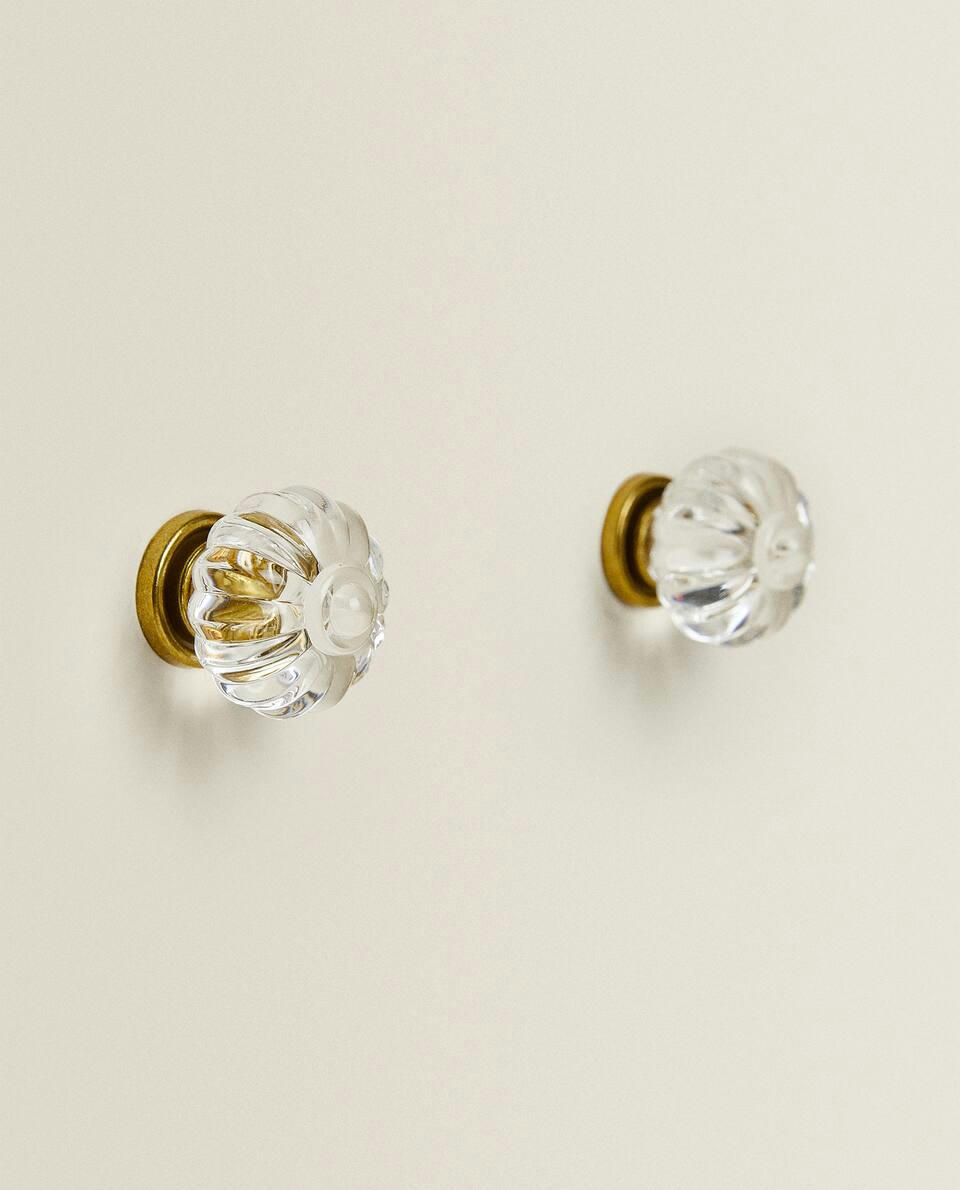 ACRYLIC FLOWER DOOR KNOB (PACK OF 2)