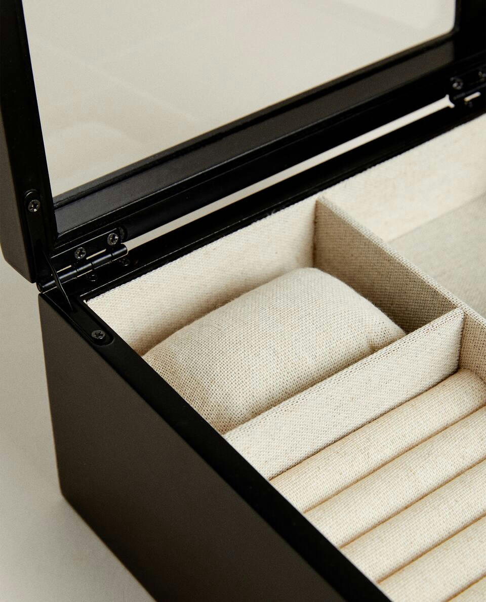 LACQUERED JEWELLERY BOX WITH DRAWERS