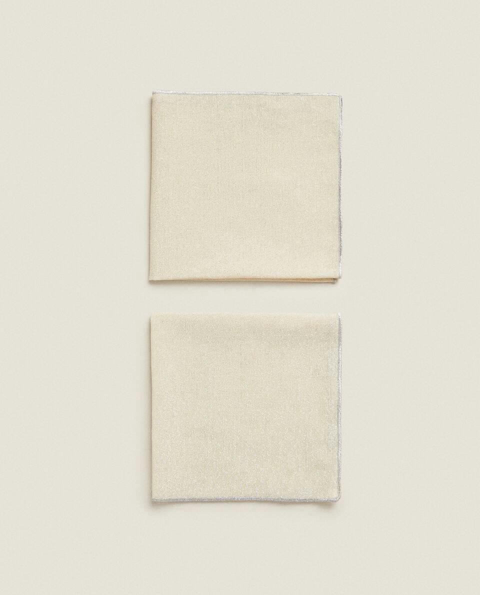 PACK OF GLITTERY COTTON CHRISTMAS NAPKINS (PACK OF 2)
