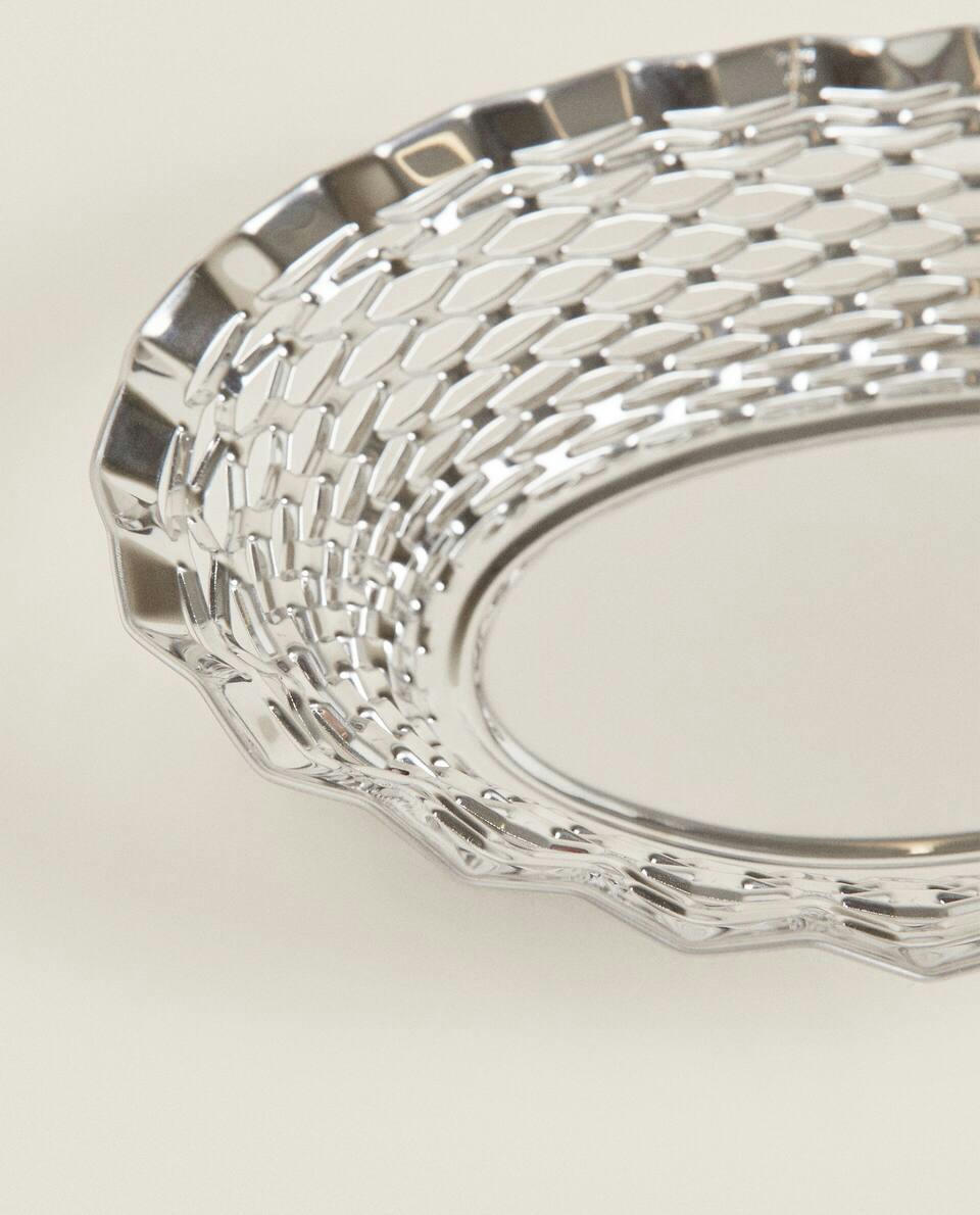 METAL BOWL WITH PERFORATED EDGE