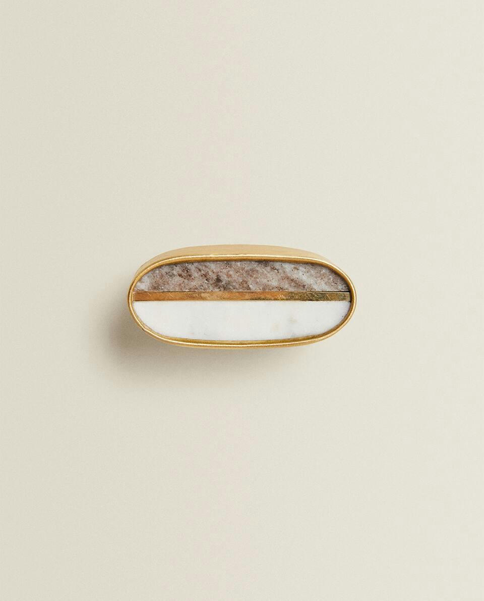 CONTRAST MARBLE DOOR KNOB (PACK OF 2)