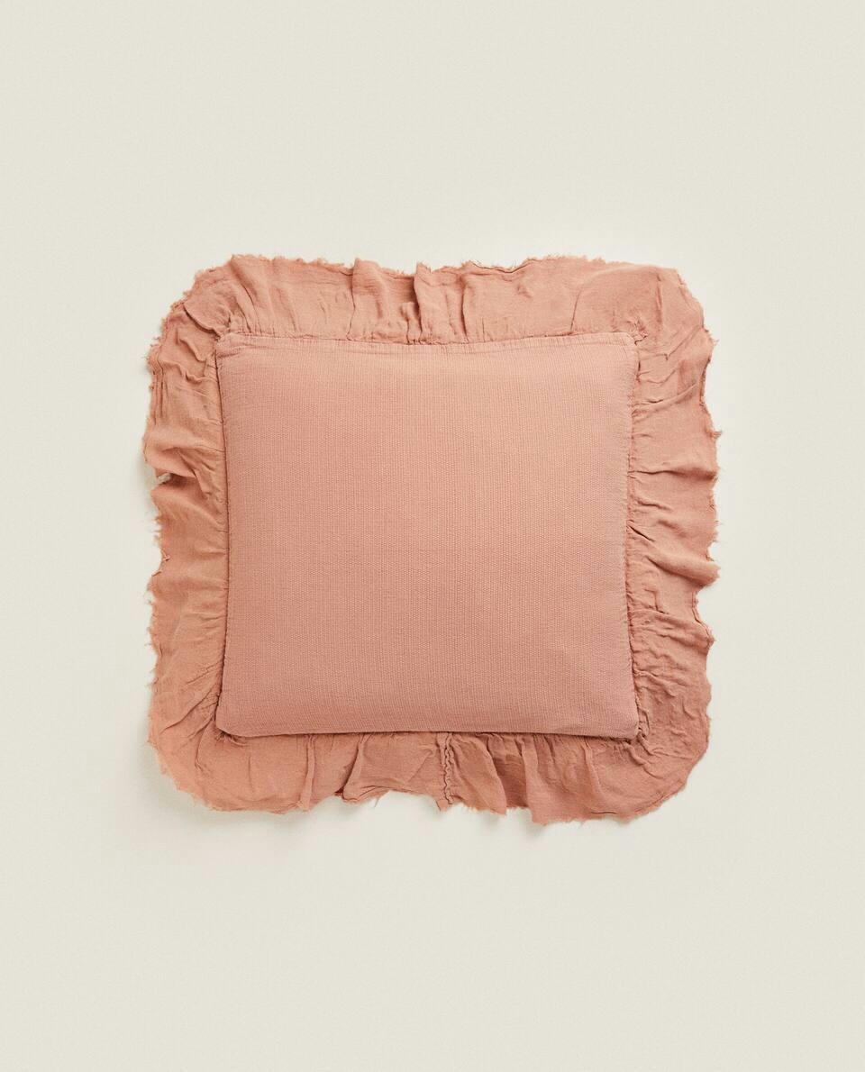 LINEN RUFFLE CUSHION COVER