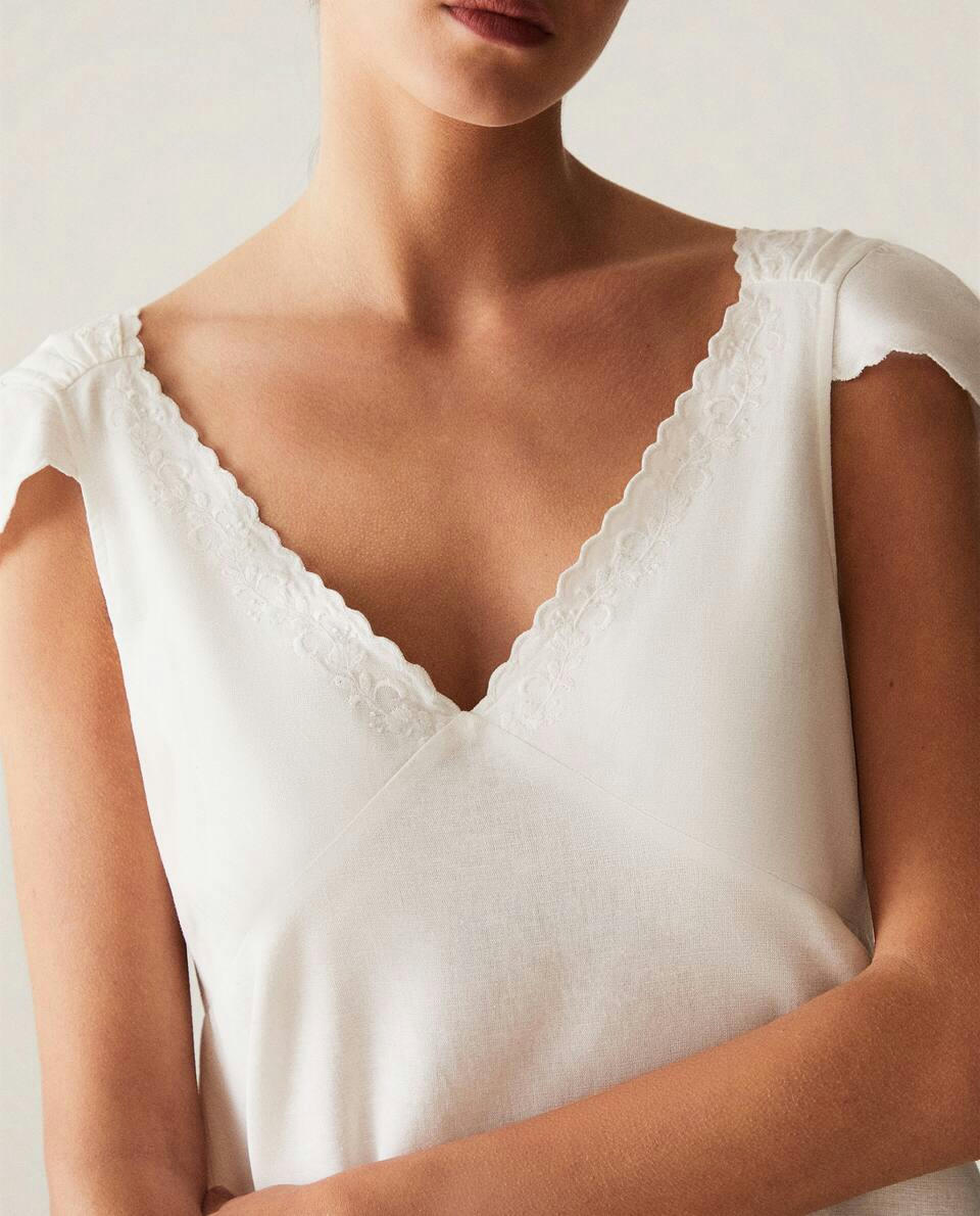 LINEN AND COTTON NIGHTDRESS