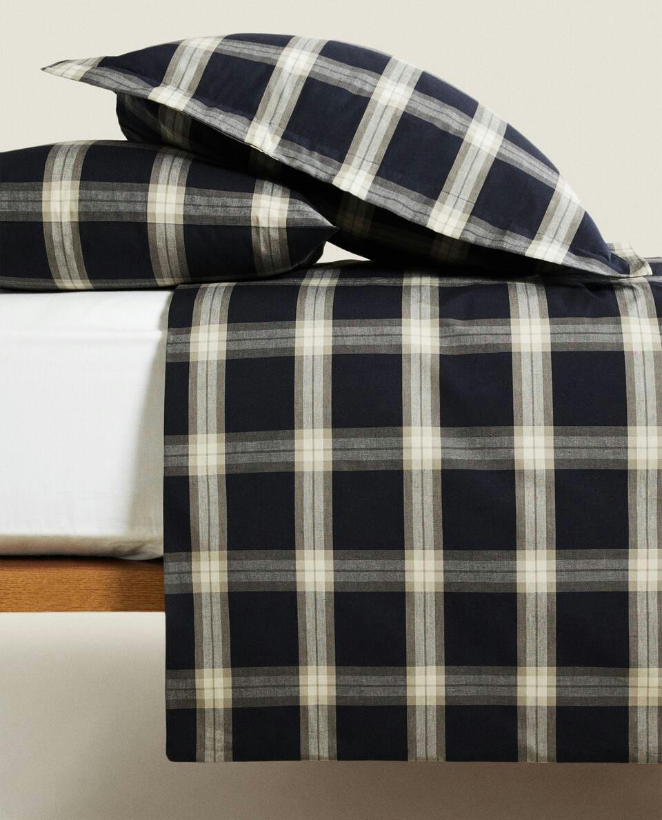 COTTON CHECK DUVET COVER