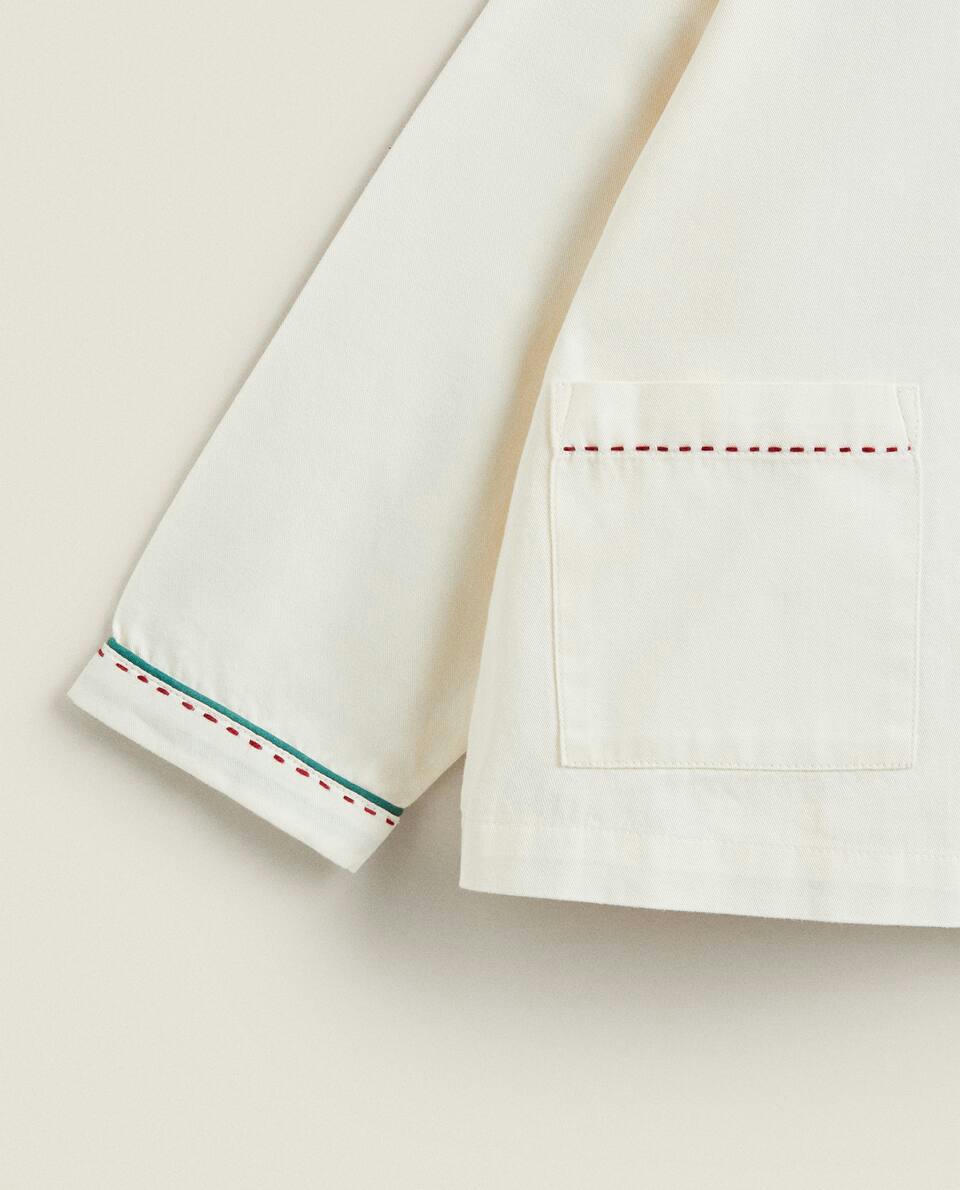 CHILDREN’S CHRISTMAS PYJAMA SET WITH EMBROIDERED COLLAR