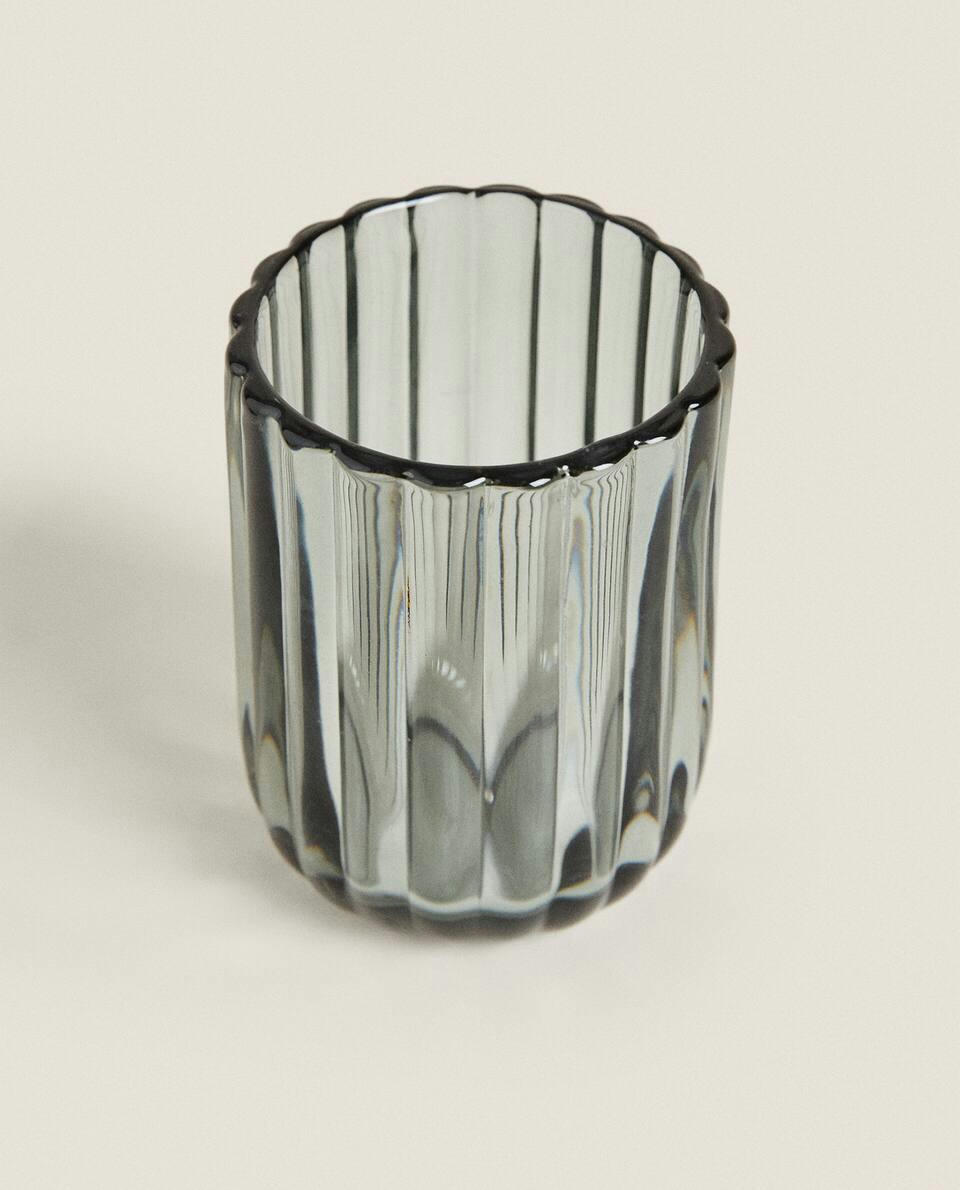 RAISED DESIGN GLASS BATHROOM SET