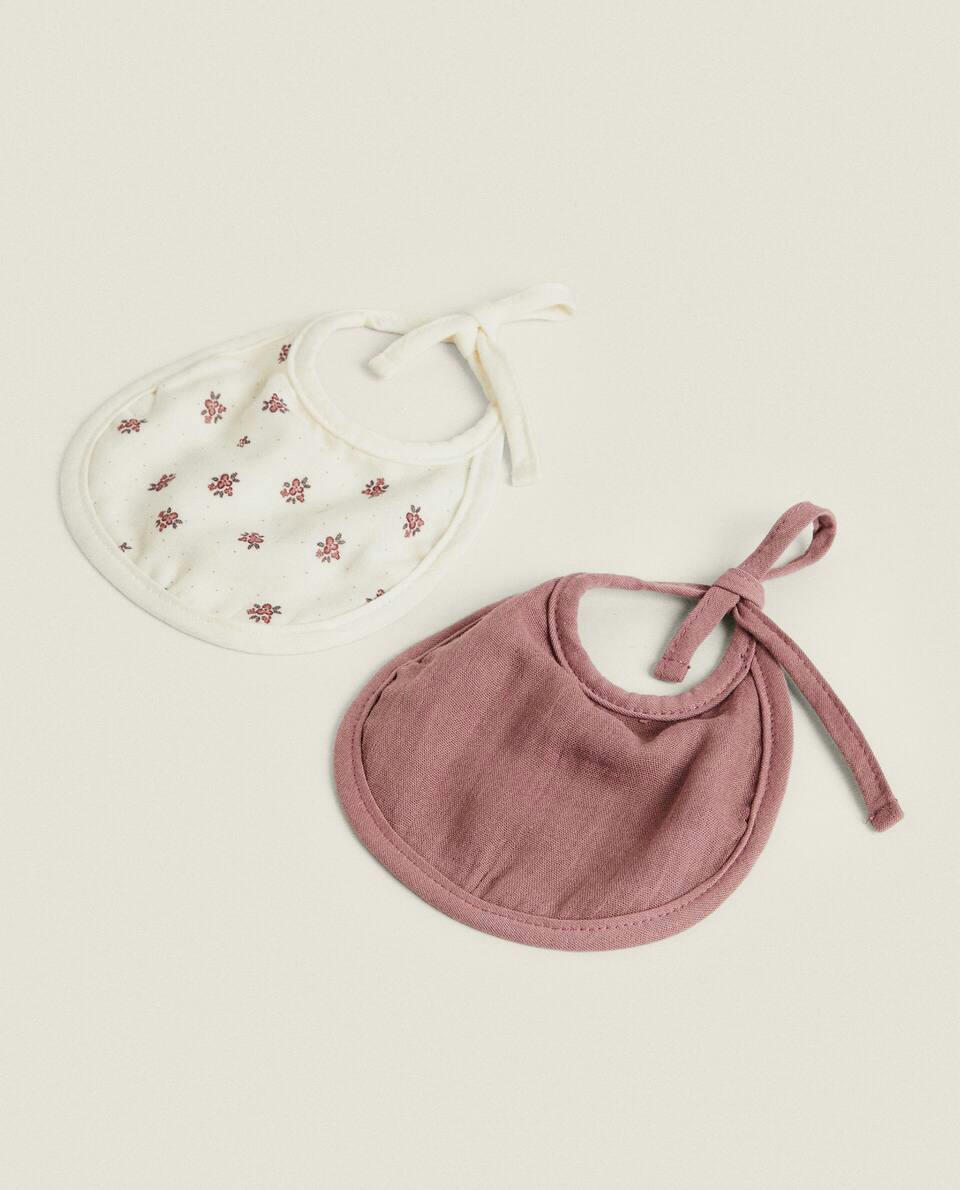 CHILDREN'S FLORAL PRINT BIB (PACK OF 2)