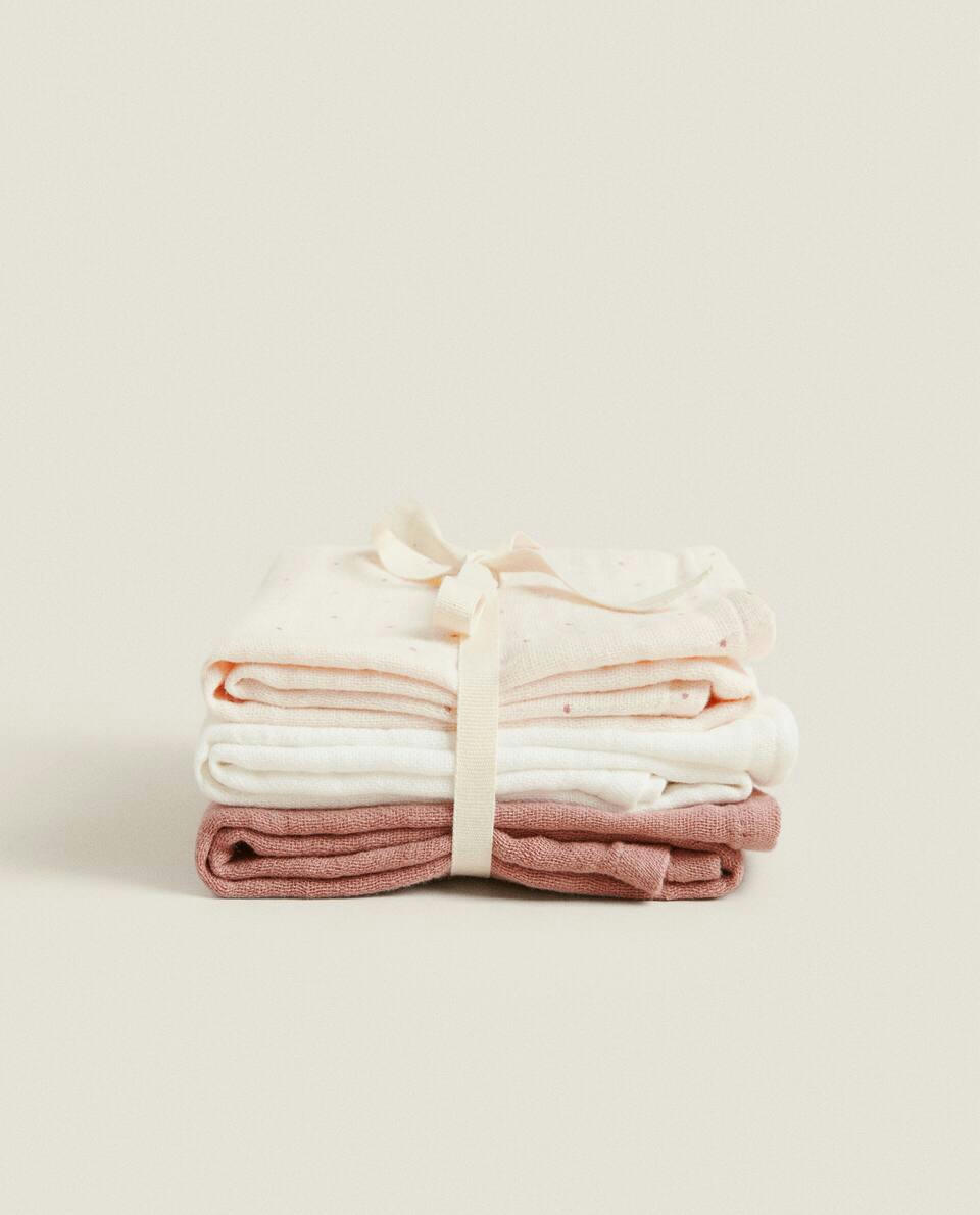 CHILDREN’S MULTICOLOURED MUSLIN CLOTHS (PACK OF 3)