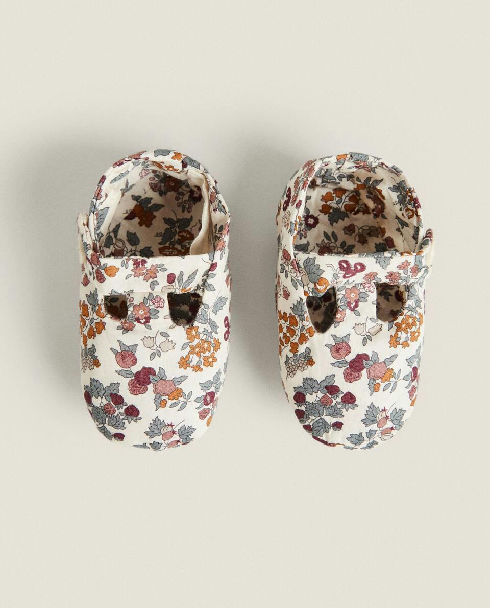 FLORAL PRINT FABRIC CHILDREN'S BOOTIES