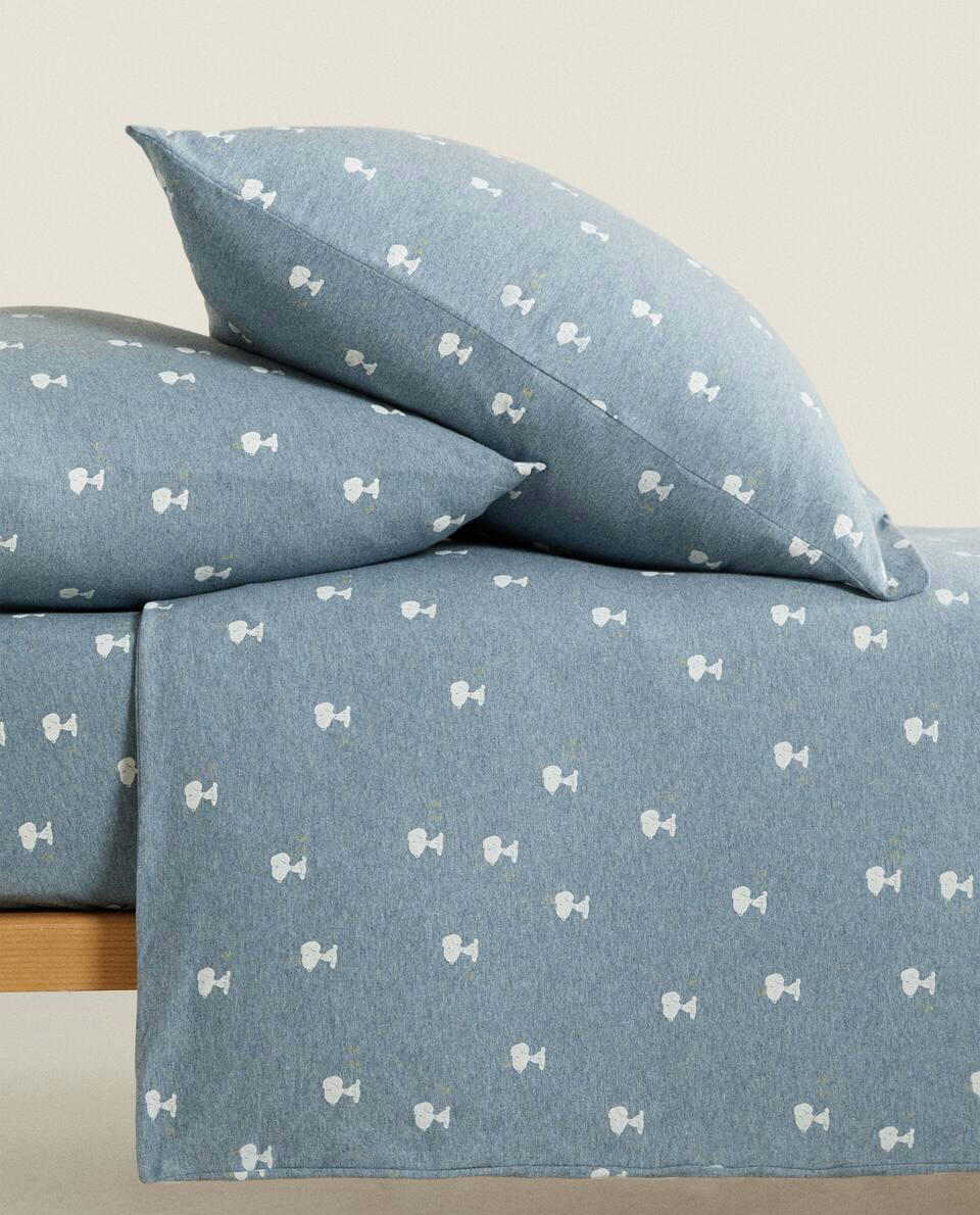 PEANUTS? COTTON JERSEY FITTED SHEET