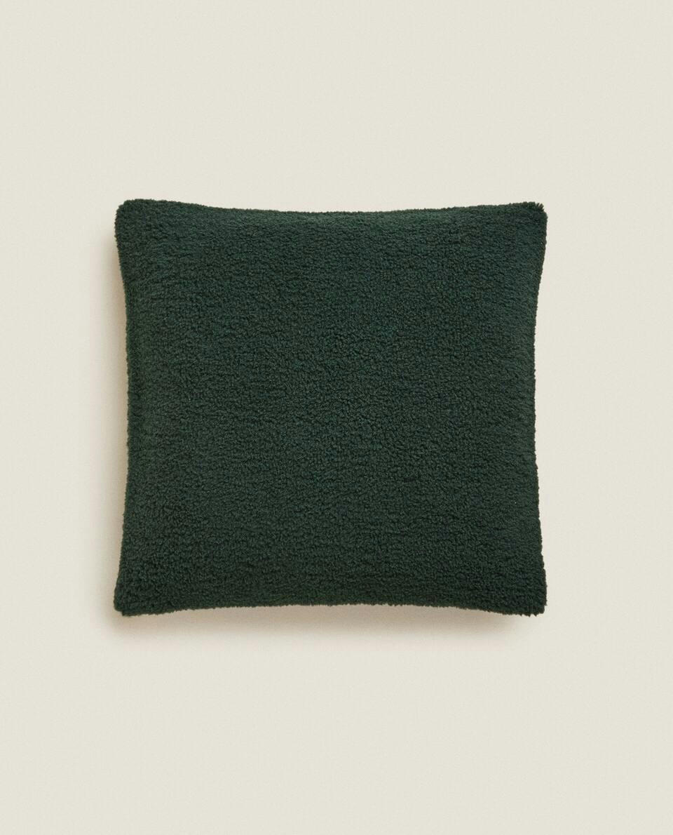 REVERSIBLE FAUX SHEARLING CHRISTMAS CUSHION COVER